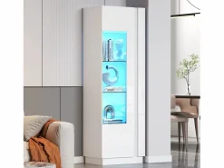 Vitrina alto brillo 60×40×180 cm - con iluminación LED - 1 puerta -^ModernLuxe Sale