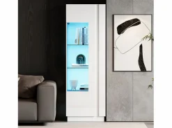 Vitrina alto brillo 60×40×180 cm - con iluminación LED - 1 puerta -^ModernLuxe Sale