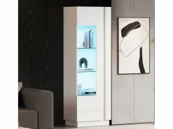 Vitrina alto brillo 60×40×180 cm - con iluminación LED - 1 puerta -^ModernLuxe Sale
