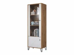 Les Tendances Vitrina|Vitrina artesanal Kidou roble y blanco mate 123 cm