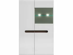 Petits-Meubles Vitrina baja 2 puertas con LED Darrel lacado y Madera Blanco Hot