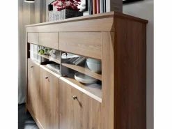Petits-Meubles Vitrina baja 3 puertas Raya Madera Color natural claro Best