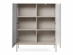 Vitrina baja moderna con frente acanalado, 104×126×39 cm, Cachemira / Oro^ Clearance
