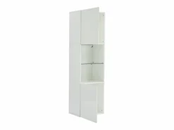Vitrina blanca alto brillo con 2 puertas y 1 estante de cristal, LED incluido - 45x35x160cm^Hauss Spole Clearance