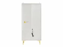 Hauss Spole Vitrina blanca con 2 puertas de cristal marrón y 2 cajones, LED incluido - 70x35x150cm Blanco