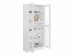 Vitrina|Vitrina Blanca 82,5x30,5x185,5 cm Madera de ingeniería