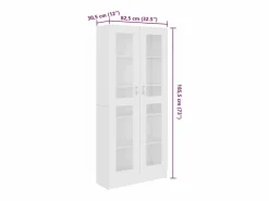 Vitrina|Vitrina Blanca 82,5x30,5x185,5 cm Madera de ingeniería