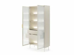 Vitrina, cachemira, 91,5 x 194,6 x 39,3 cm Beige Hot