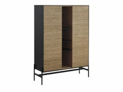 Vitrina chapada en madera de fresno color con puertas en natural^ Clearance