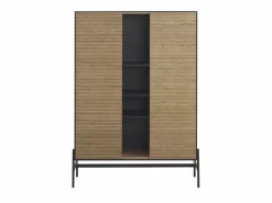 Vitrina chapada en madera de fresno color con puertas en natural^ Clearance