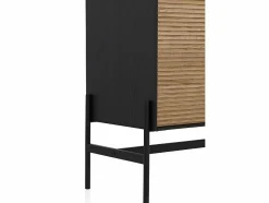 Vitrina chapada en madera de fresno color con puertas en natural^ Clearance