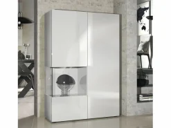 Vitrina|Vitrina Cómoda Morena, cuerpo en mate/ puerta derecha e inserción en de alto brillo