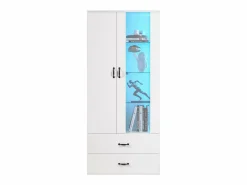 ModernLuxe Vitrina|Vitrina con 2 puertas y 2 cajones y LED - Alto 180cm -