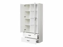 ModernLuxe Vitrina|Vitrina con 2 puertas y 2 cajones y LED - Alto 180cm -