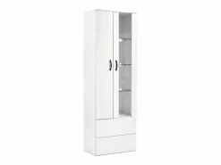 ModernLuxe Vitrina|Vitrina con 2 puertas y 2 cajones y LED - Alto 180cm -