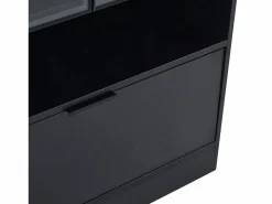 Merax Vitrina|Vitrina con 3 puertas y 1 compartimento - 80 x 35 x 120 cm - LEDs - Tablero de partículas y cristal -
