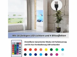 Merax Vitrina|Vitrina con 2 puertas y 1 estante de cristal - 45 x 35 x 160 cm - LEDs - Tablero de partículas - brillo