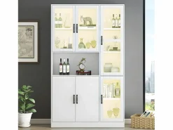 Vitrina con iluminación LED - estantes con 6 puertas - Al. 200 cm -^ModernLuxe Clearance