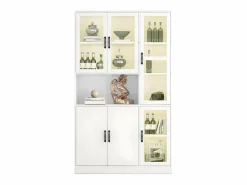 Vitrina con iluminación LED - estantes con 6 puertas - Al. 200 cm -^ModernLuxe Clearance