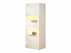 Vitrina de alto brillo - 61 x 42 x 162 cm - con LEDs + 1 estante de cristal - aglomerado -^Merax Online