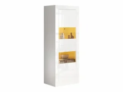 Vitrina de alto brillo - 61 x 42 x 162 cm - con LEDs + 1 estante de cristal - aglomerado -^Merax Online