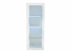 Vitrina de alto brillo - 61 x 42 x 162 cm - con LEDs + 1 estante de cristal - aglomerado -^Merax Online