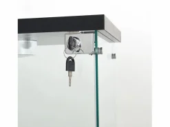 Vitrina de cristal - mueble expositor para colecciones con iluminación LED - 1 puerta y 4 estantes - vitrina para figuras Negro