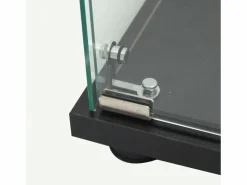Vitrina de cristal - mueble expositor para colecciones con iluminación LED - 1 puerta y 4 estantes - vitrina para figuras Negro