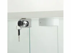 Vitrina de cristal - Vitrina de colección con puertas - Iluminación LED - 2 puertas, 4 estantes - 80,5×36,5×164 cm - Blanco^ Discount