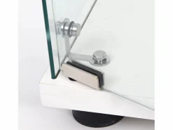 Vitrina de cristal 42×36×125cm GARHELPER - 3 estantes - 1 puerta - Cristal templado - Blanco Clearance