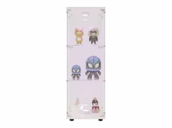 Vitrina de cristal 42×36×125cm GARHELPER - 3 estantes - 1 puerta - Cristal templado - Luz LED - Negro^ Outlet