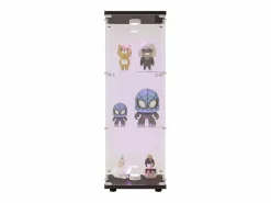 Vitrina de cristal 42×36×125cm GARHELPER - 3 estantes - 1 puerta - Cristal templado - Luz LED - Blanco^ Outlet