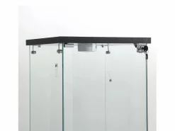 Vitrina de cristal 42×36×125cm GARHELPER - 3 estantes - 1 puerta - Cristal templado - Luz LED - Blanco^ Outlet