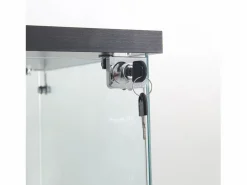 Vitrina de cristal con 3 estantes, luz LED y cerradura, color^ Hot