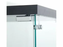 Vitrina de cristal con soporte, LED, 2 puertas con cerradura, 4 compartimentos, para colecciones y decoración Negro Outlet