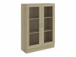 vidaxl Vitrina|Vitrina de madera contrachapada color roble 82,5x30,5x115 cm