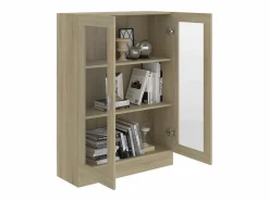 vidaxl Vitrina|Vitrina de madera contrachapada color roble 82,5x30,5x115 cm