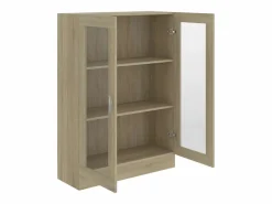 vidaxl Vitrina|Vitrina de madera contrachapada color roble 82,5x30,5x115 cm