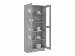 Vitrina de madera contrachapada sonoma 82,5x30,5x185,5 cm^Clicnbuy Outlet