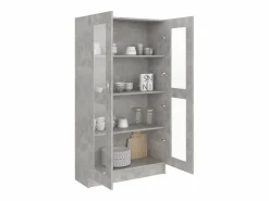 Clicnbuy Vitrina|Vitrina de madera contrachapada hormigón 82,5x30,5x150cm