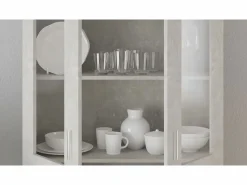 vidaxl Vitrina de madera contrachapada hormigón 82,5x30,5x150cm Gris Discount