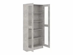 Clicnbuy Vitrina|Vitrina de madera contrachapada hormigón 82,5x30,5x185,5cm
