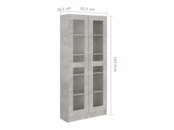 Clicnbuy Vitrina|Vitrina de madera contrachapada hormigón 82,5x30,5x185,5cm