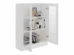 Clicnbuy Vitrina de madera contrachapada 82,5x30,5x115 cm Blanco New