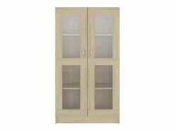 vidaxl Vitrina de madera contrachapada color roble 82,5x30,5x150 cm Marru00f3n Online