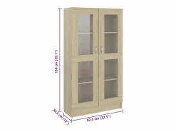 vidaxl Vitrina de madera contrachapada color roble 82,5x30,5x150 cm Marru00f3n Online