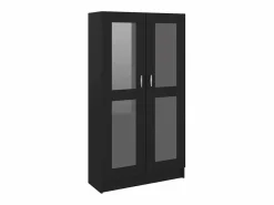 vidaxl Vitrina de madera contrachapada 82,5x30,5x150 cm Negro Clearance
