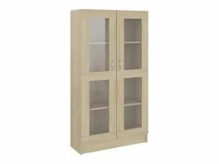 Clicnbuy Vitrina|Vitrina de madera contrachapada color roble 82,5x30,5x150 cm