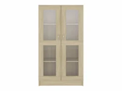 Clicnbuy Vitrina|Vitrina de madera contrachapada color roble 82,5x30,5x150 cm