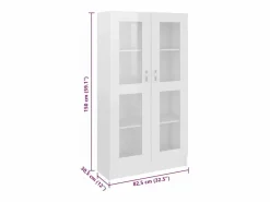 vidaxl Vitrina|Vitrina de madera ingeniería brillo 82,5x30,5x150 cm